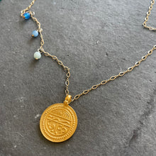 Load image into Gallery viewer, Good Health Apatite and 24k gold vermeil over Sterling silver necklace, Estate jewelry