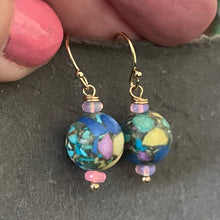 Load image into Gallery viewer, Jasper and Opal Round Earrings, OOAK