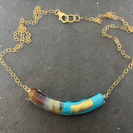 Sea Layers Murano Glass Necklace, OOAK
