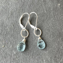 Load image into Gallery viewer, Aquamarine Hooplette earrings