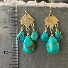 Load image into Gallery viewer, Natural Turquoise Marquise Artisan Chandeliers, OOAK