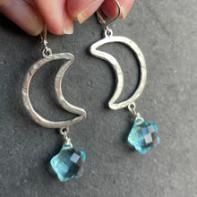 Load image into Gallery viewer, Open Moon and Stars Earrings