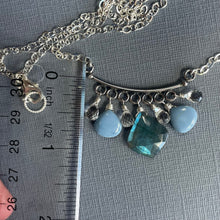 Load image into Gallery viewer, Labradorite Moroccan Cut and Peruvian Opal Necklace, OOAK