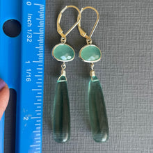 Load image into Gallery viewer, Aquamarine Quartz Bezeled Dangle Earrings