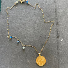 Load image into Gallery viewer, Good Health Apatite and 24k gold vermeil over Sterling silver necklace, Estate jewelry