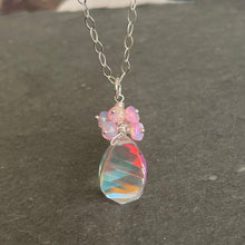 Load image into Gallery viewer, Fire Moonstone Quartz and Pink Opal Necklace, OOAK