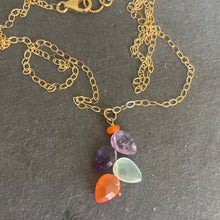 Load image into Gallery viewer, Multi-Gemstone Leaf Cut Necklace