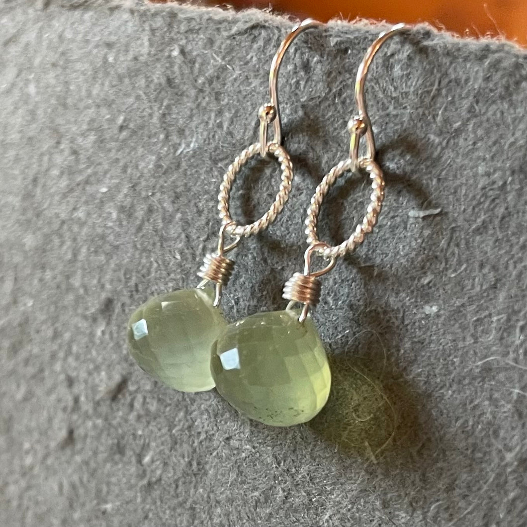 Prehnite Onion Earrings