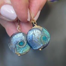 Load image into Gallery viewer, Murano Glass Wave Earrings, OOAK