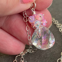 Load image into Gallery viewer, Fire Moonstone Quartz and Pink Opal Necklace, OOAK