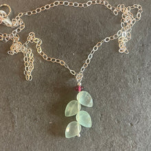 Load image into Gallery viewer, Prehnite Leaf Cut Necklace , Sterling Silver OR 14k gold filled