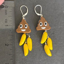 Load image into Gallery viewer, This Sh*t is Bananas! Intro price! Dangle earrings, poop emoji earrings