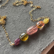 Load image into Gallery viewer, Tourmaline 5 Stone Necklace OOAK