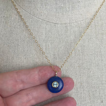Load image into Gallery viewer, Blue Topaz Labradorite Inlay Cut Necklace, OOAK