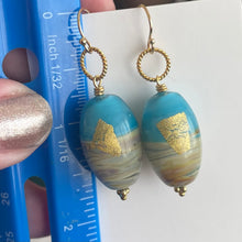 Load image into Gallery viewer, Sea Layers Foiled Italian Murano Glass Earrings