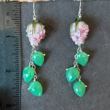 Load image into Gallery viewer, Buy Yourself Flowers Cascade Earrings With Chrysoprase Leaves OOAK