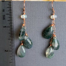 Load image into Gallery viewer, Moss Opal Trio Earrings, OOAK