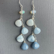 Peruvian Blue Opal and Welo Opal Cascade have Earrings, metal and earwire options