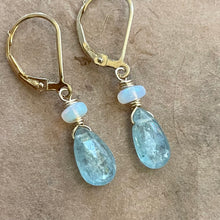 Load image into Gallery viewer, Aquamarine blue Kyanite earrings