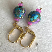 Load image into Gallery viewer, Jasper and Pink Opal Round Earrings, OOAK
