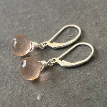 Load image into Gallery viewer, Mini Morganite Peach Earrings, peach fuzz color of the year