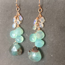 Load image into Gallery viewer, ( i have more- contact me to choose next stones from my lot) Aquaprase, Opal and Chalcedony Earrings, OOAK