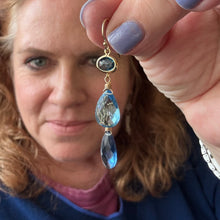 Load image into Gallery viewer, Sapphire Blue Dangle Earrings