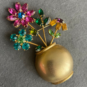 Vintage Estate Flower Pot Pin, OOAK