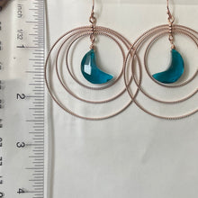 Load image into Gallery viewer, Rose Gold Rotating Moon Hoop