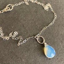 Load image into Gallery viewer, Opalite Artisan Hoop Necklace, Sterling Silver