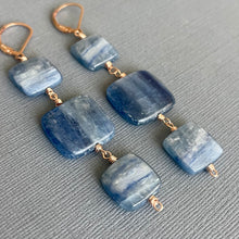 Load image into Gallery viewer, Kyanite Square Earrings