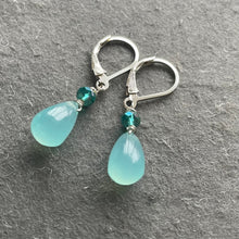 Load image into Gallery viewer, Aqua Chalcedony Teardrops, Crystal Accent