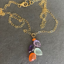 Load image into Gallery viewer, Multi-Gemstone Leaf Cut Necklace