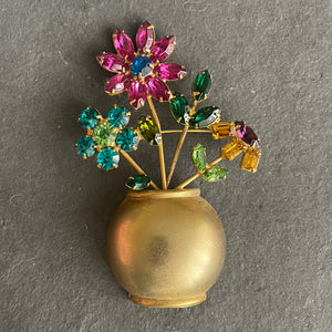 Vintage Estate Flower Pot Pin, OOAK