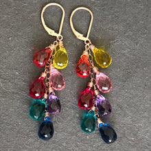 Load image into Gallery viewer, Multi color quartz rainbow teardrop earrings -  Goody Goody Gumdrops