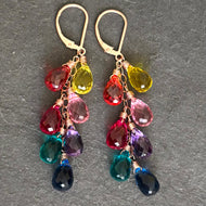 Multi color quartz rainbow teardrop earrings -  Goody Goody Gumdrops