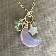 Load image into Gallery viewer, Lavender Moon and Stars Necklace, one in stock