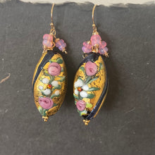 Load image into Gallery viewer, Golden Flora Murano Glass and Opal Earrings