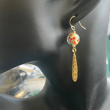Load image into Gallery viewer, Klimt Inspired Golden Dangle Earrings