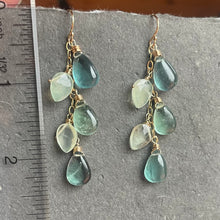 Load image into Gallery viewer, Watercolor Cascade Earrings - Fluorite, OOAK