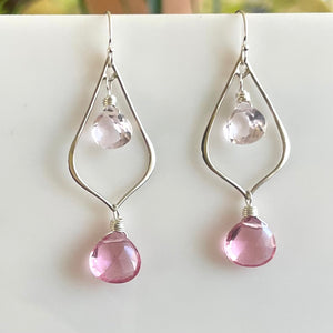 Pink Quartz Duo Earrings