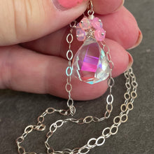 Load image into Gallery viewer, Fire Moonstone Quartz and Pink Opal Necklace, OOAK