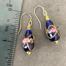 Load image into Gallery viewer, Vintage Wedding Cake Cobalt Teardrop Earrings