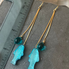 Load image into Gallery viewer, Gone Fishin’ Tassel Earrings, OOAK