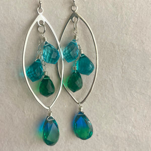 Sea Time Doublet Dewdrop Marquise Earrings