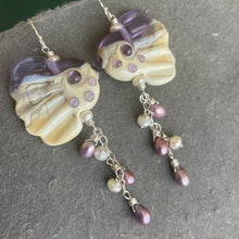 Load image into Gallery viewer, Bubbles the Angelfish Lampwork Glass Earrings, Violet