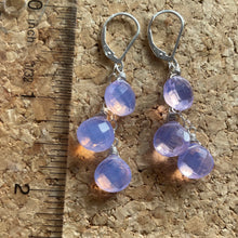 Load image into Gallery viewer, Lavender Quartz Trio Cascade Earrings