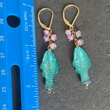 Load image into Gallery viewer, Two-Sided Czech Fish Earrings