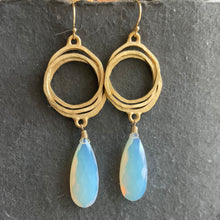 Load image into Gallery viewer, Multi Hoop Opalite Earrings