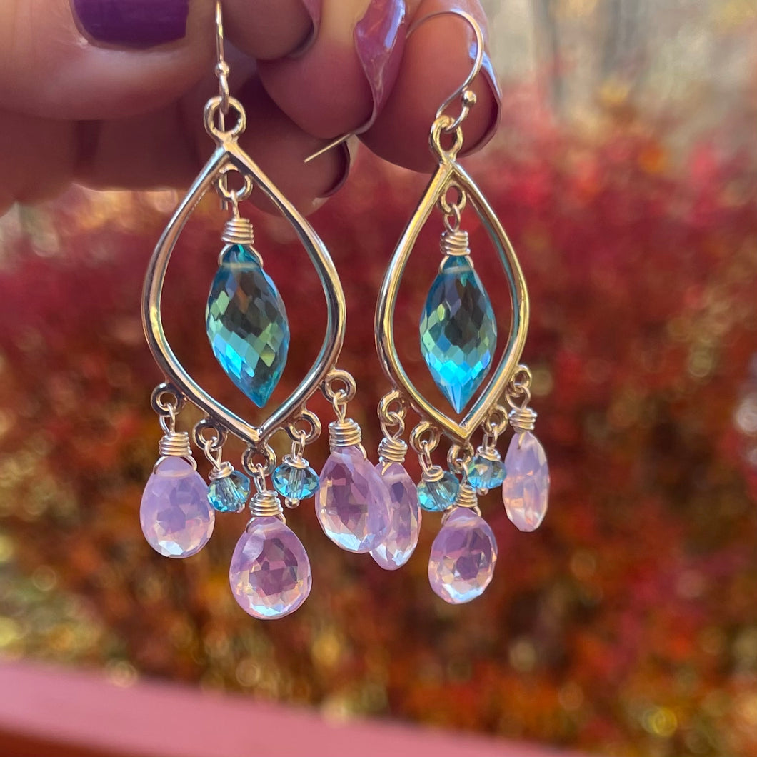 Positivity Lavender and Blue Topaz Marquis Chandelier